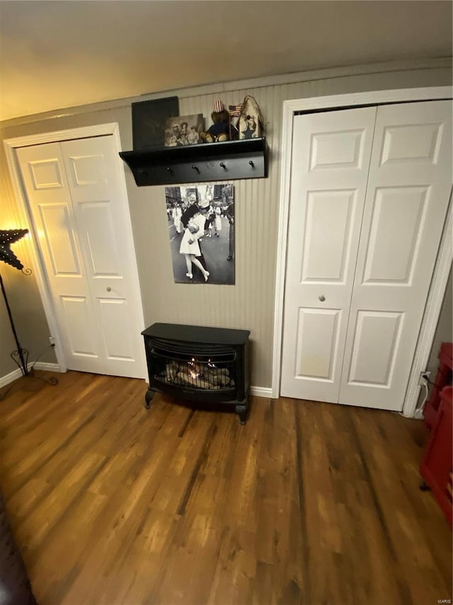 interior space with hardwood / wood-style flooring