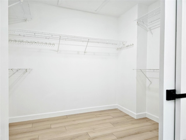 walk in closet featuring hardwood / wood-style floors