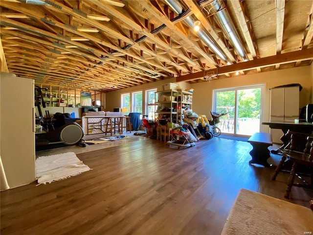 miscellaneous room with wood-type flooring