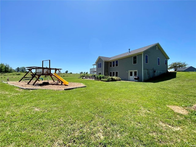 view of yard featuring a playground