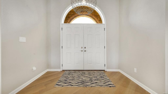 foyer featuring light wood-type flooring