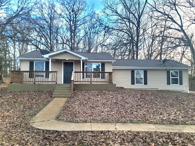 view of single story home