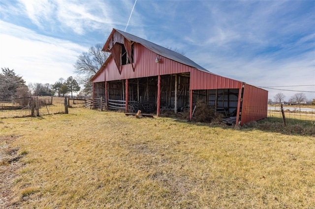 view of outdoor structure featuring a rural view