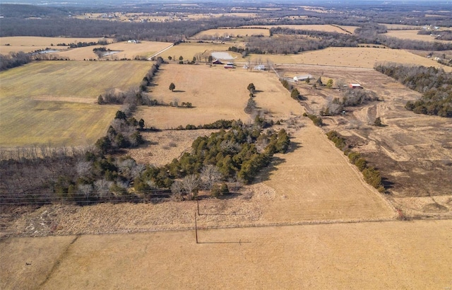 drone / aerial view with a rural view