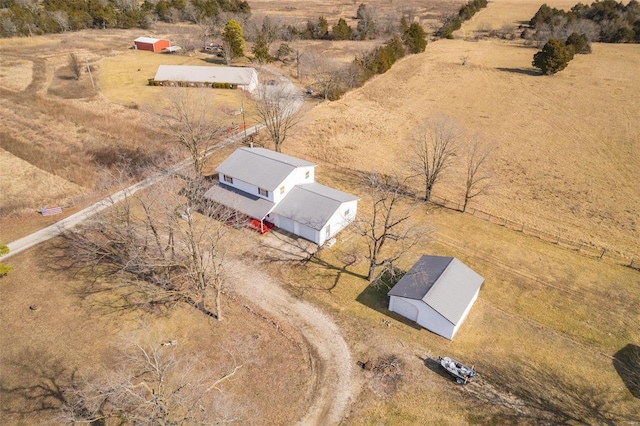 bird's eye view featuring a rural view