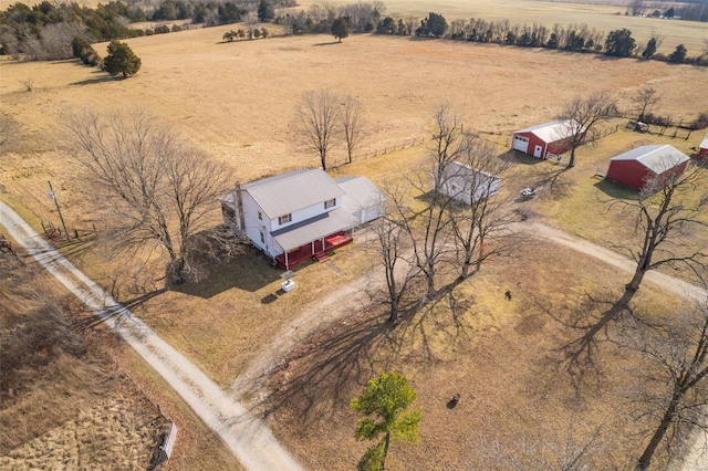 bird's eye view with a rural view