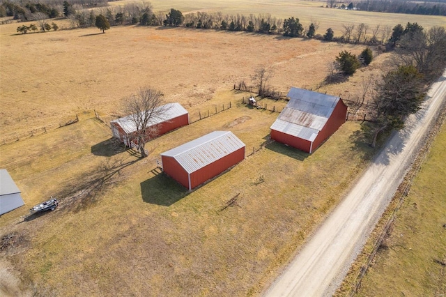 aerial view with a rural view