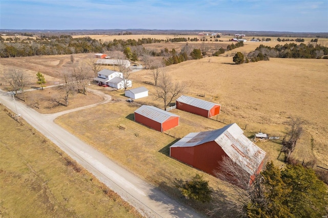 drone / aerial view with a rural view