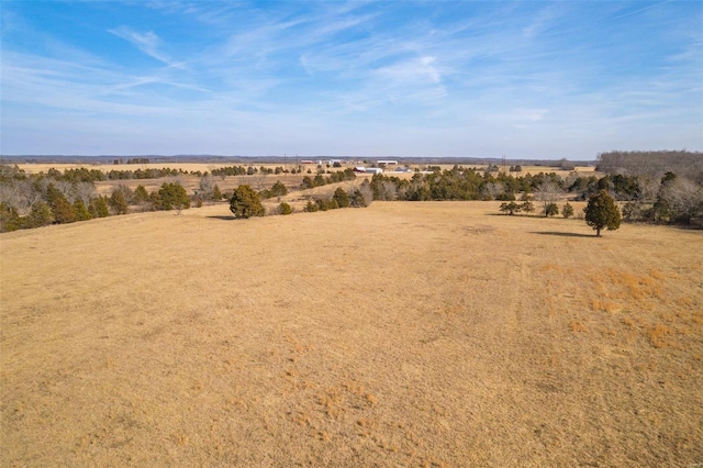 birds eye view of property featuring a rural view