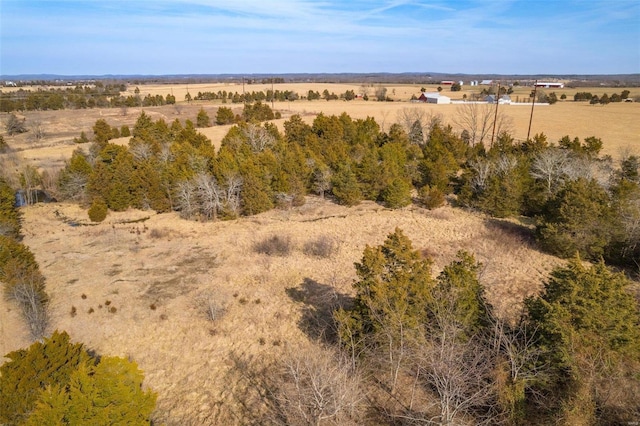 aerial view featuring a rural view