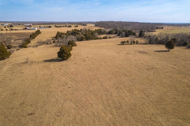 aerial view featuring a rural view