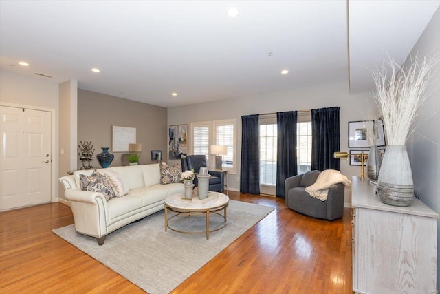 living room featuring hardwood / wood-style flooring