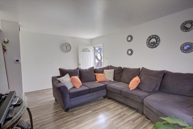 living area with light wood finished floors