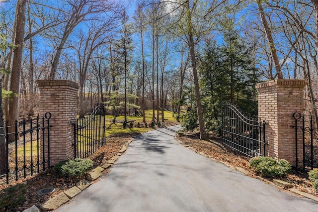 view of gate with fence