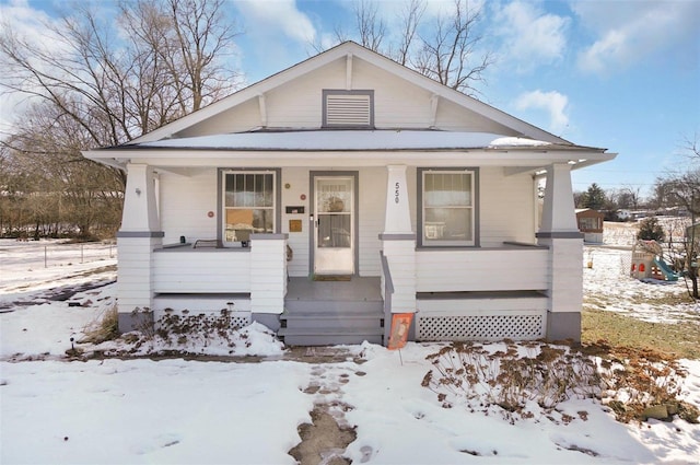 bungalow-style home with a porch