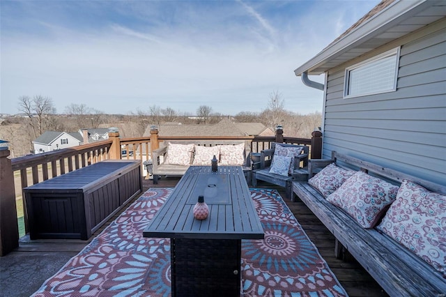 deck featuring an outdoor living space