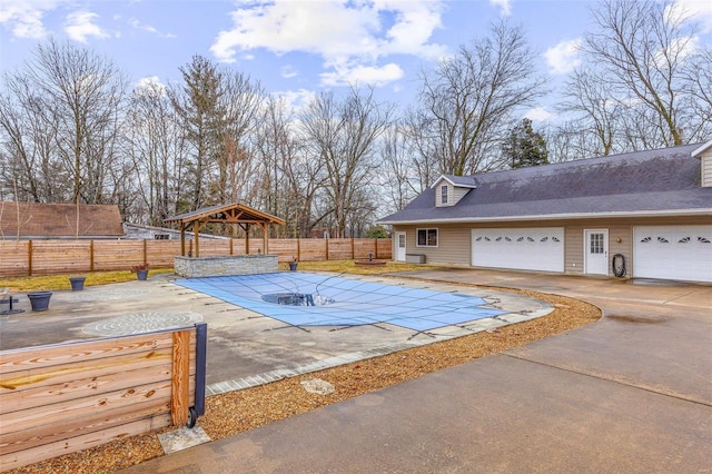 view of pool featuring a gazebo