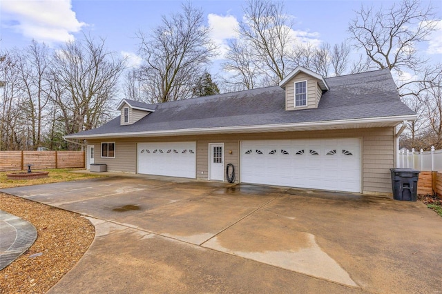 view of home's exterior with a garage