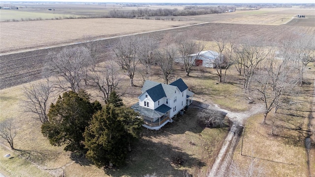 drone / aerial view with a rural view