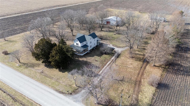 aerial view featuring a rural view