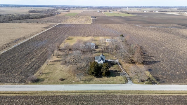 aerial view with a rural view