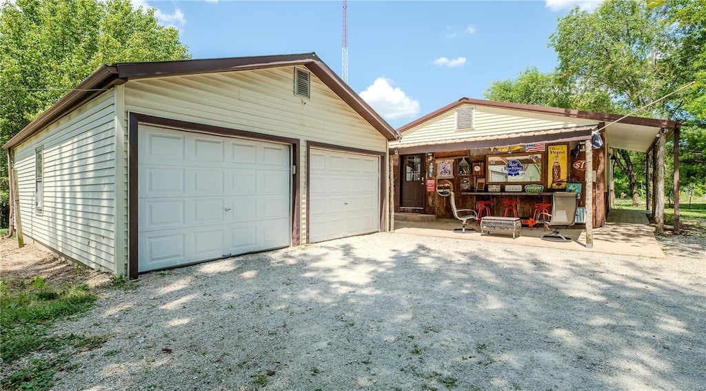 view of garage