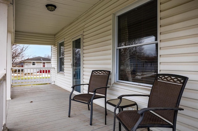 wooden terrace with covered porch