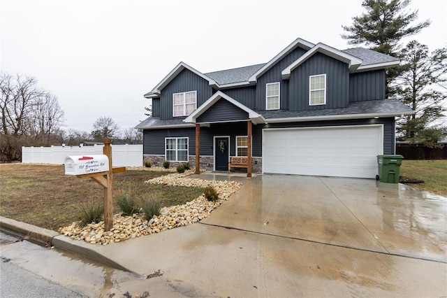 craftsman-style home featuring a garage