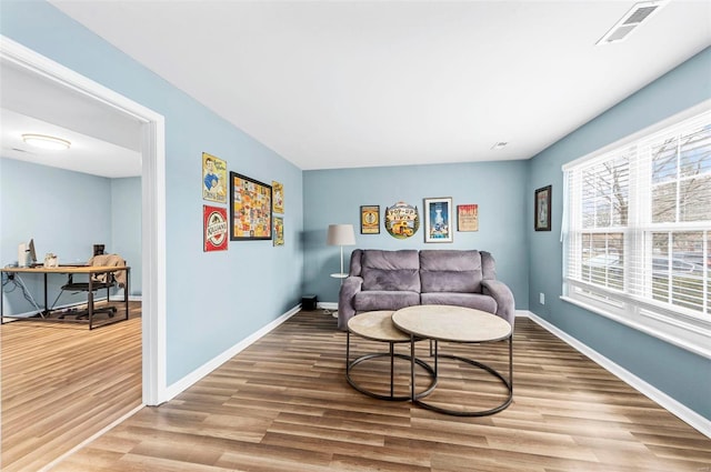 living room featuring hardwood / wood-style flooring