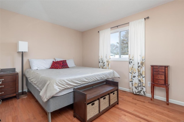 bedroom featuring light hardwood / wood-style floors