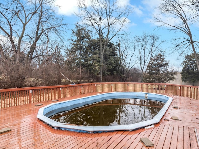 view of pool featuring a deck