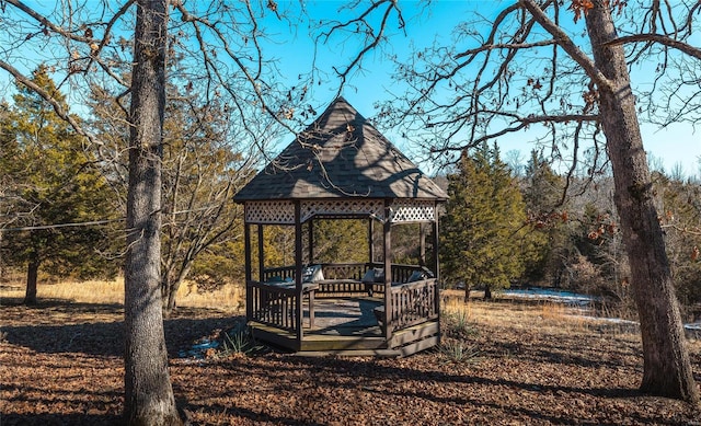 view of community with a gazebo