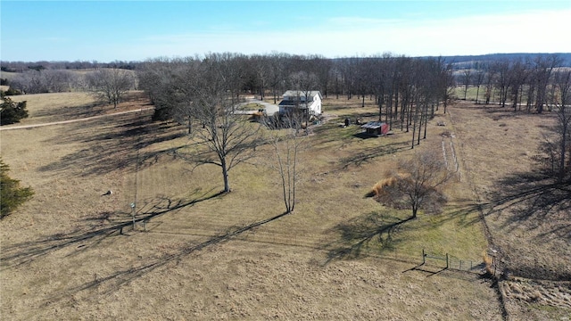 drone / aerial view with a rural view