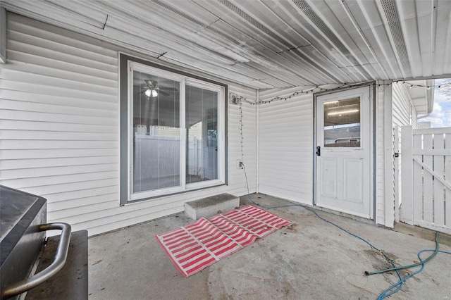 doorway to property featuring a patio area