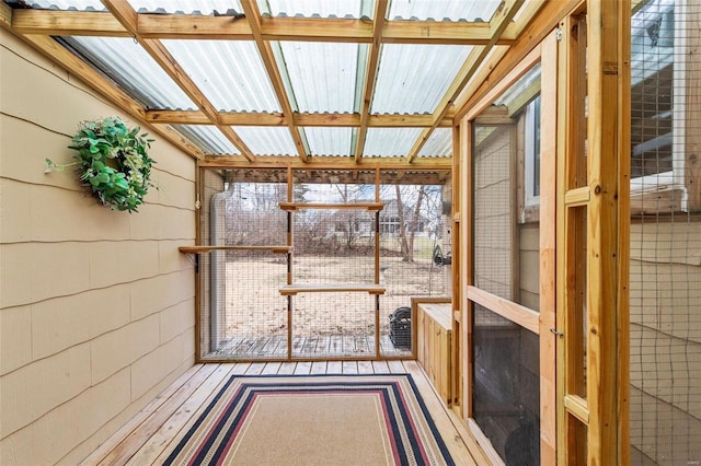 view of unfurnished sunroom