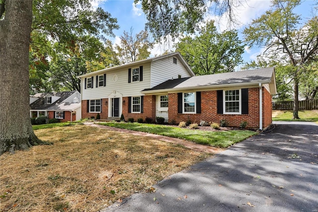 colonial house with a front lawn