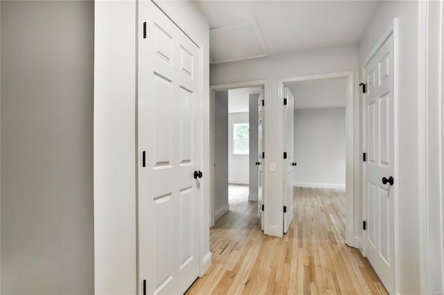 hall featuring light hardwood / wood-style flooring