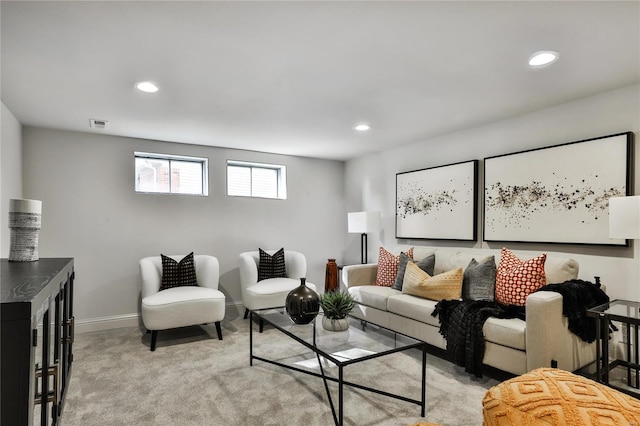 view of carpeted living room