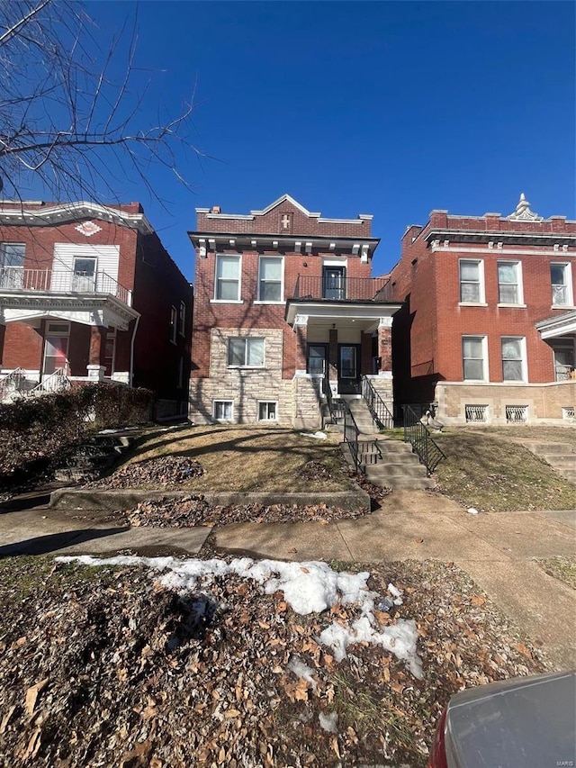 view of property with a porch