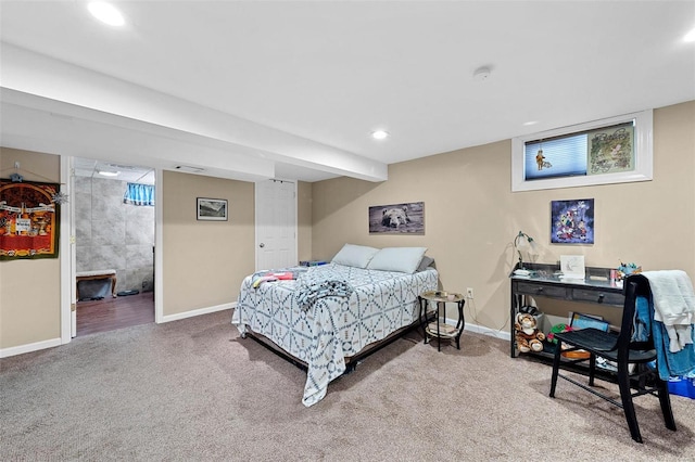 view of carpeted bedroom