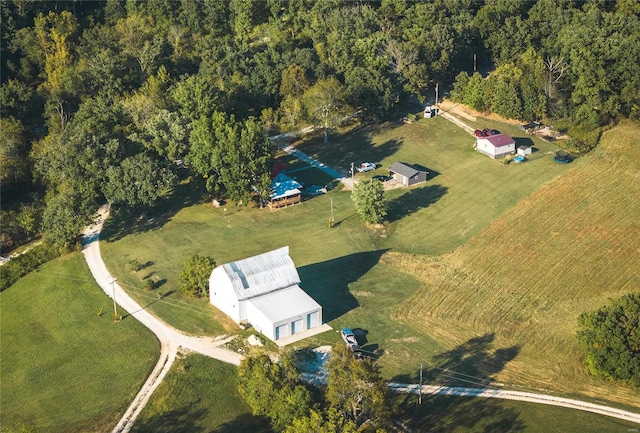 bird's eye view with a rural view