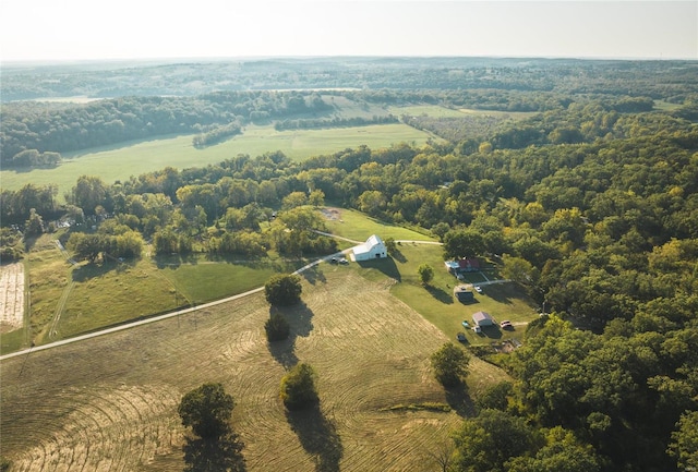 aerial view with a rural view