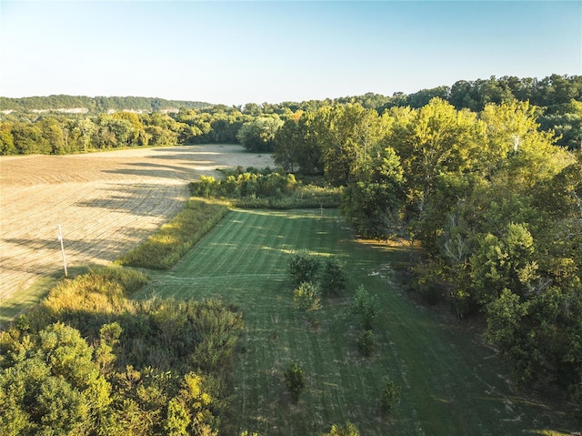 drone / aerial view with a rural view