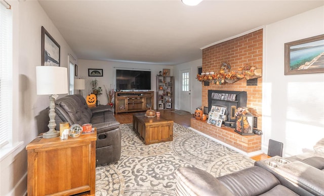 living room featuring light hardwood / wood-style flooring