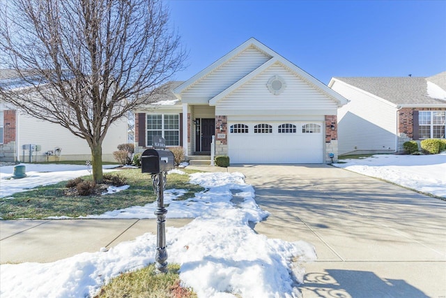 ranch-style home with a garage