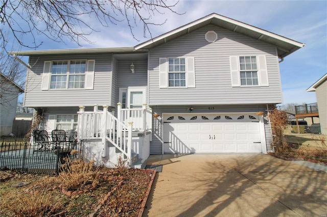 raised ranch with a garage