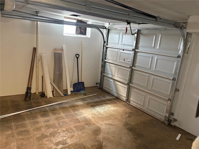 view of garage