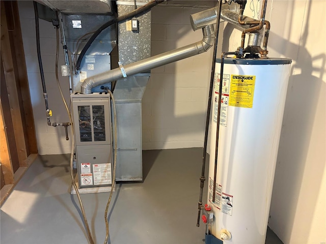 utilities featuring gas water heater