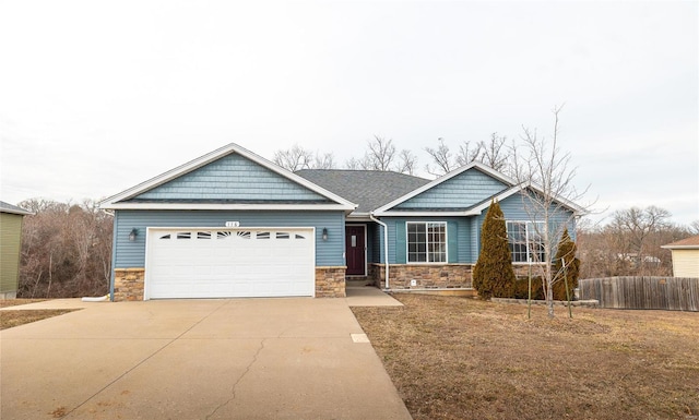 view of front facade with a garage