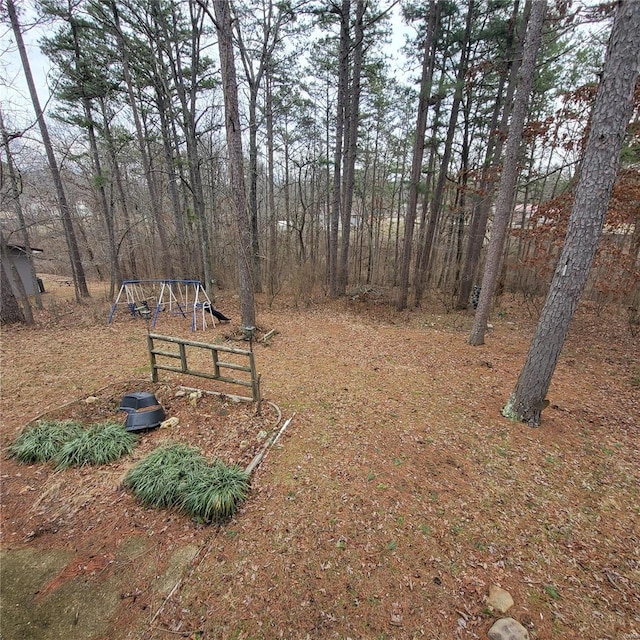 view of yard featuring a playground